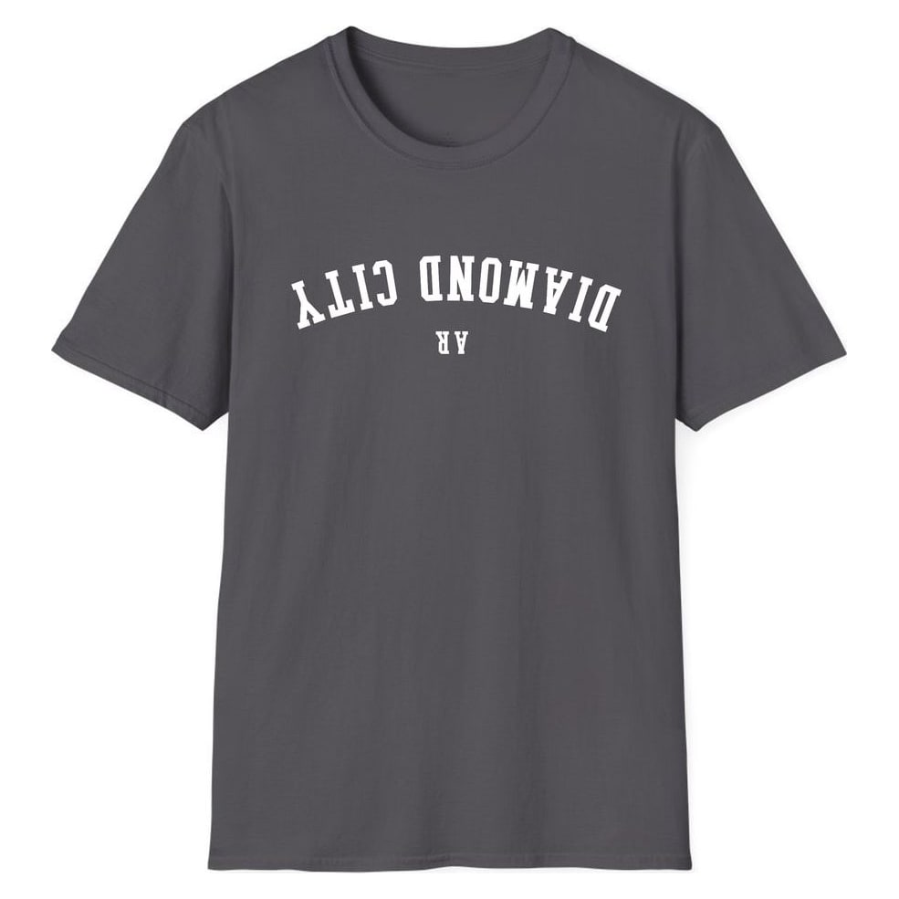 DIAMOND CITY ARKANSAS ARCHED - UPSIDE DOWN — Charcoal
