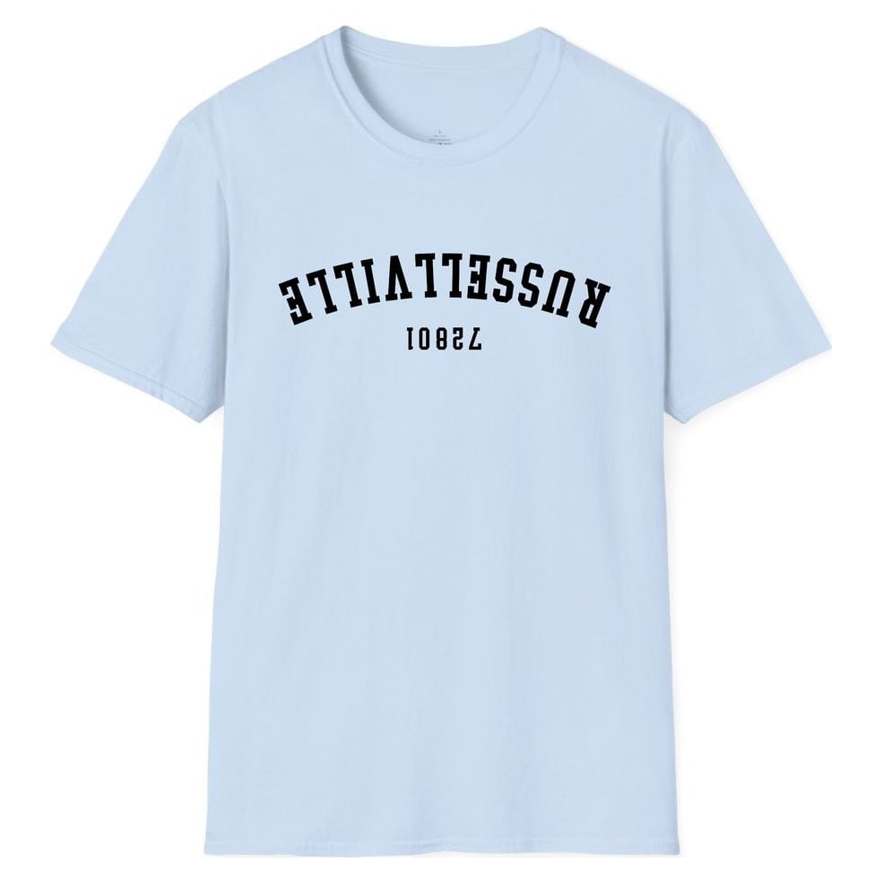 RUSSELLVILLE 72801 ARCHED - UPSIDE DOWN — Light Blue