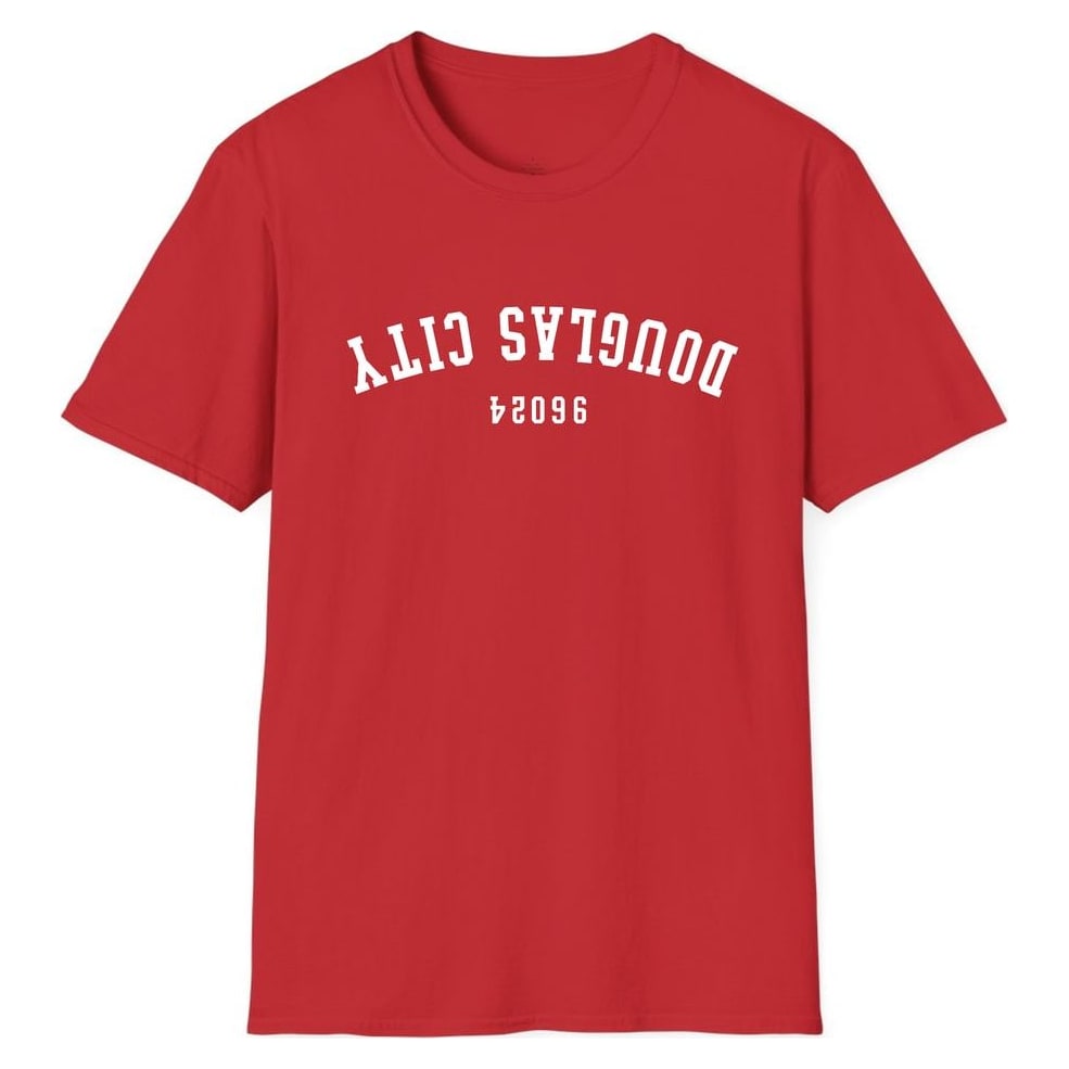 DOUGLAS CITY 96024 ARCHED - UPSIDE DOWN — Red