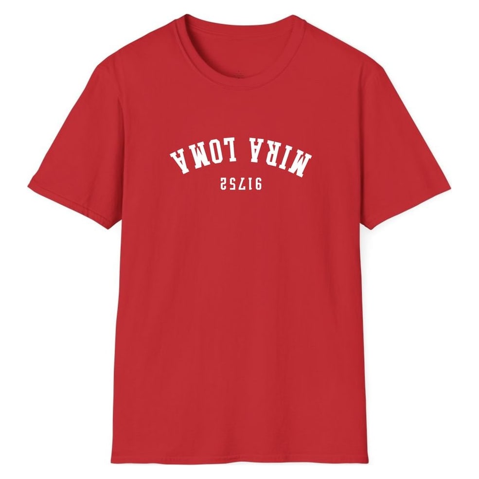MIRA LOMA 91752 ARCHED - UPSIDE DOWN — Red