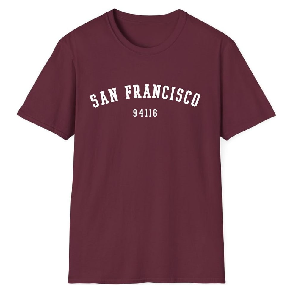 San Francisco 94116 Arched — Maroon