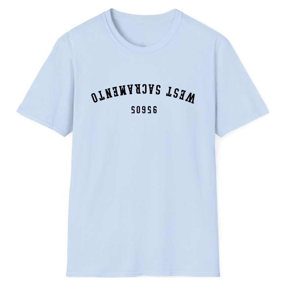 WEST SACRAMENTO 95605 ARCHED - UPSIDE DOWN — Light Blue