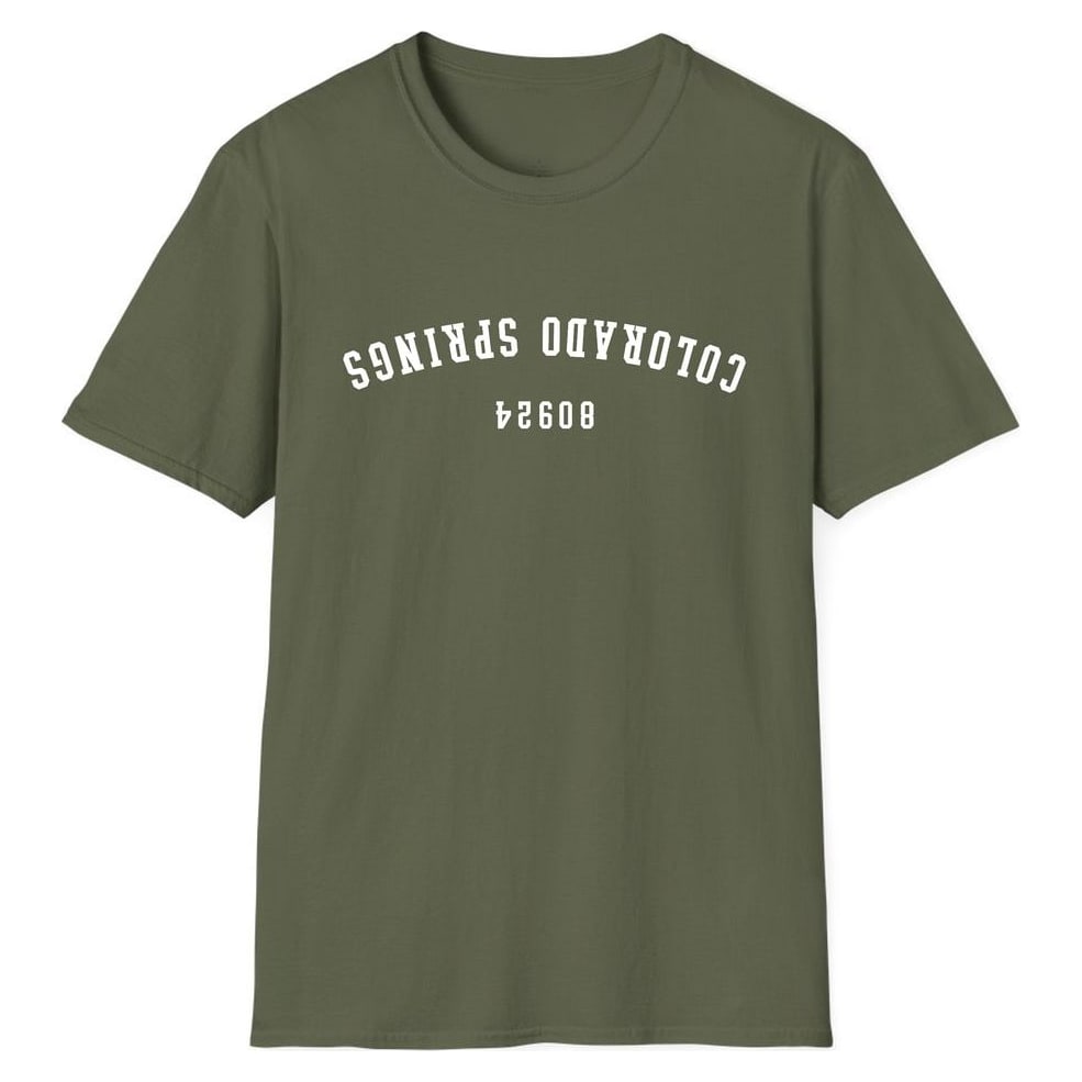 Colorado Springs 80924 Arched - Upside Down — Military Green