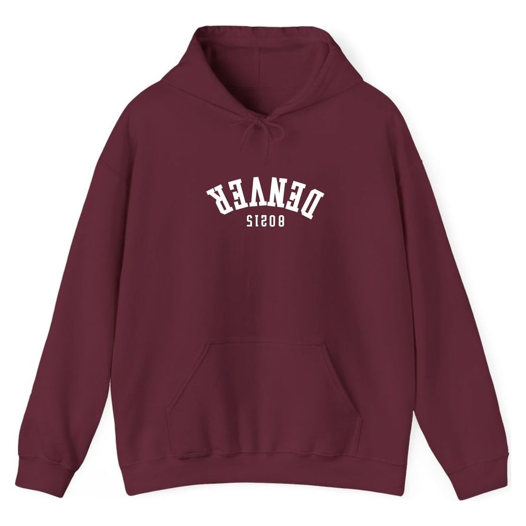 Denver 80215 Arched - Upside Down — Maroon