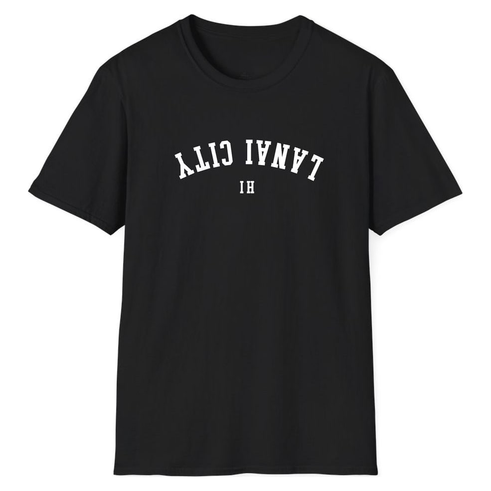 Lanai City HAWAII ARCHED - UPSIDE DOWN — Unisex Softstyle T-Shirt
