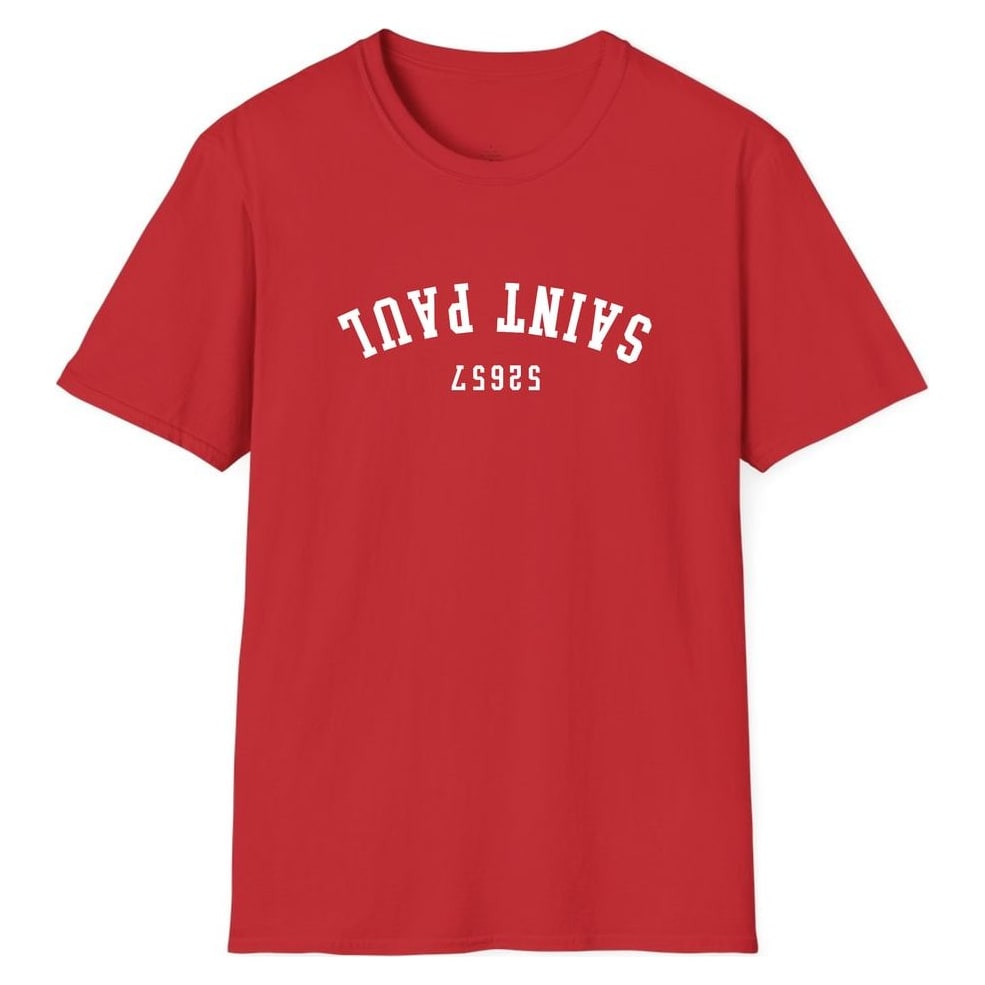SAINT PAUL 52657 ARCHED - UPSIDE DOWN — Red