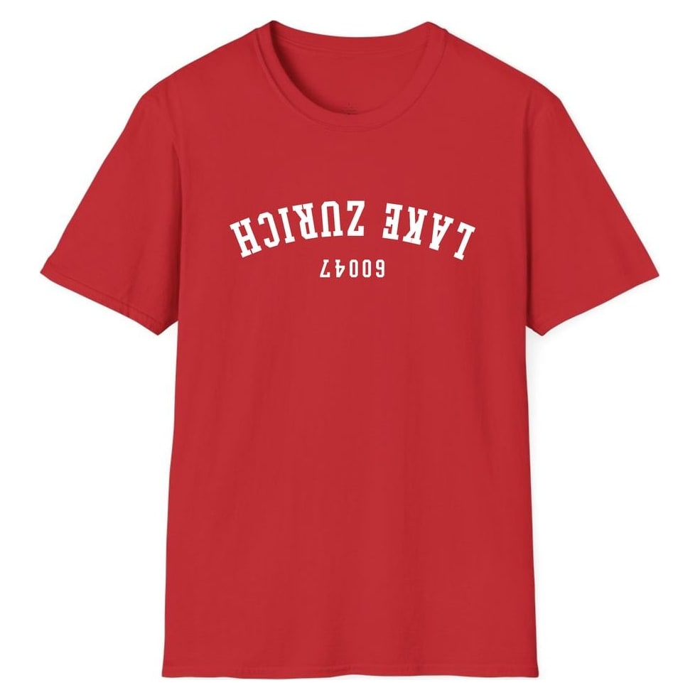 LAKE ZURICH 60047 ARCHED - UPSIDE DOWN — Red