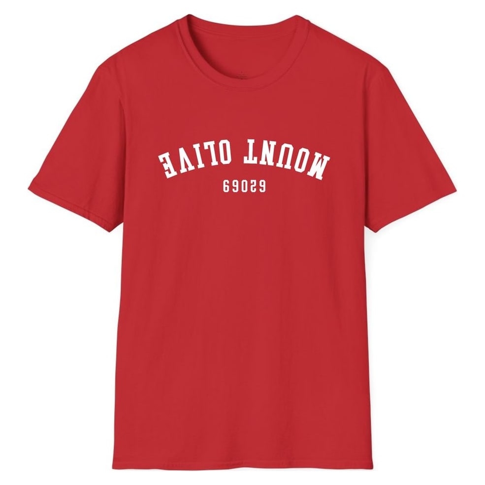 MOUNT OLIVE 62069 ARCHED - UPSIDE DOWN — Red