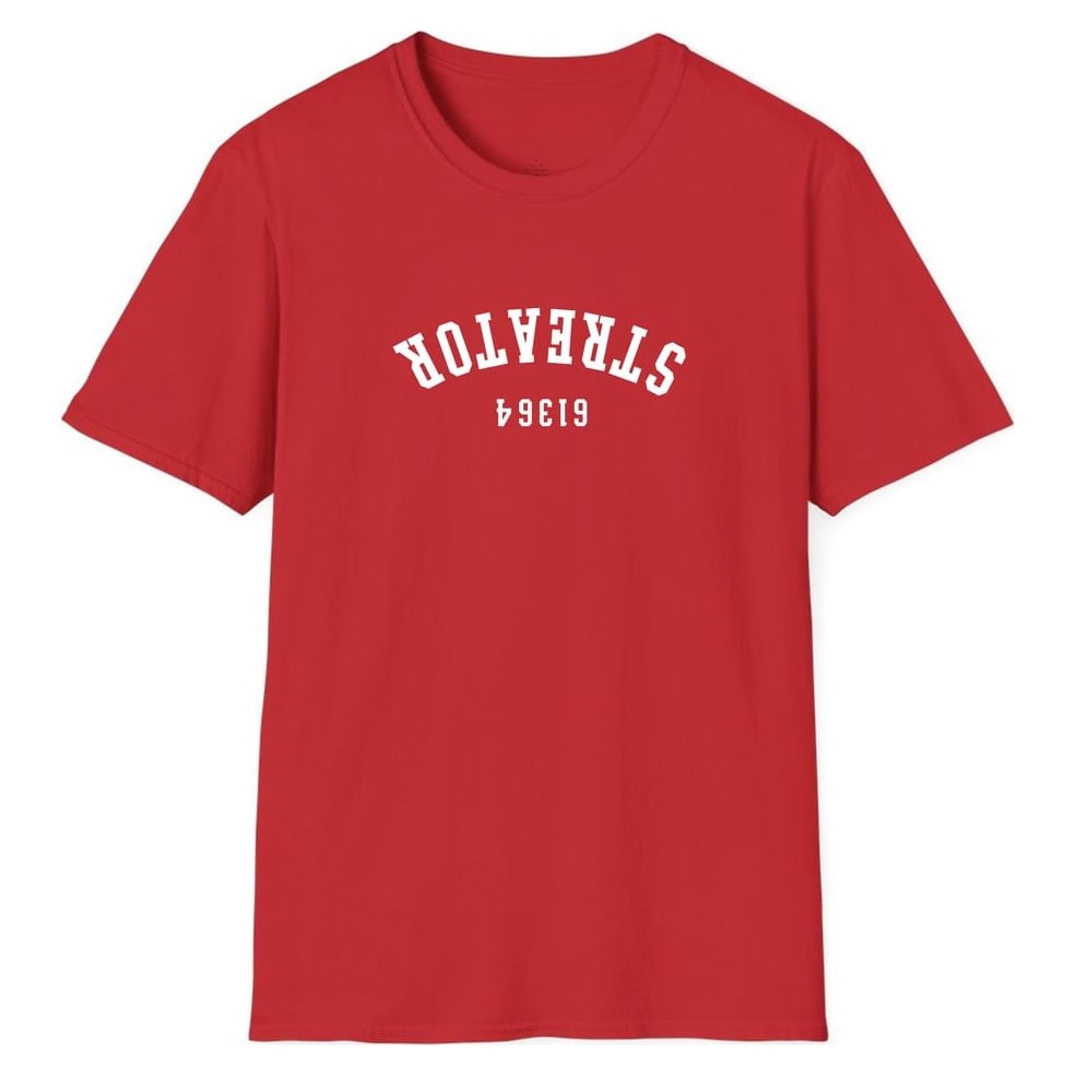 STREATOR 61364 ARCHED - UPSIDE DOWN — Red