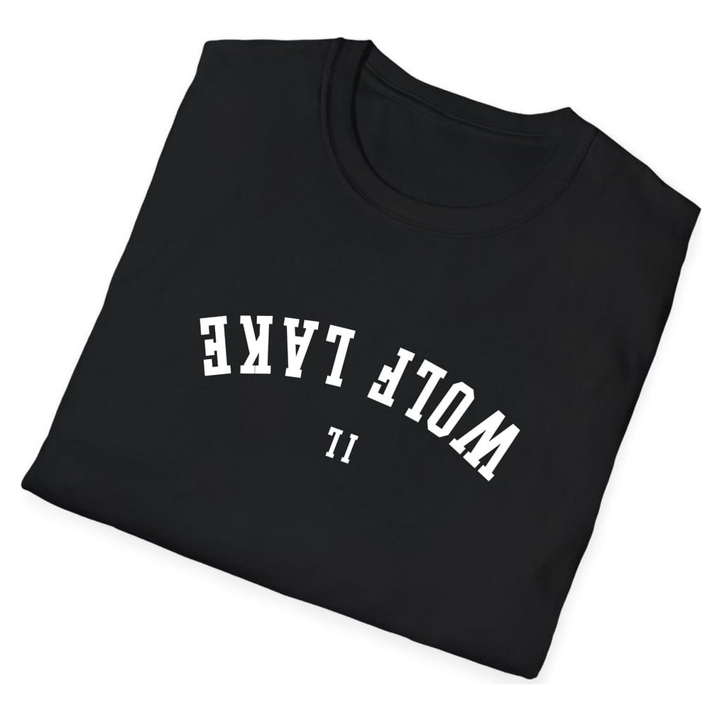 Wolf Lake ILLINOIS ARCHED - UPSIDE DOWN — Black — view 4
