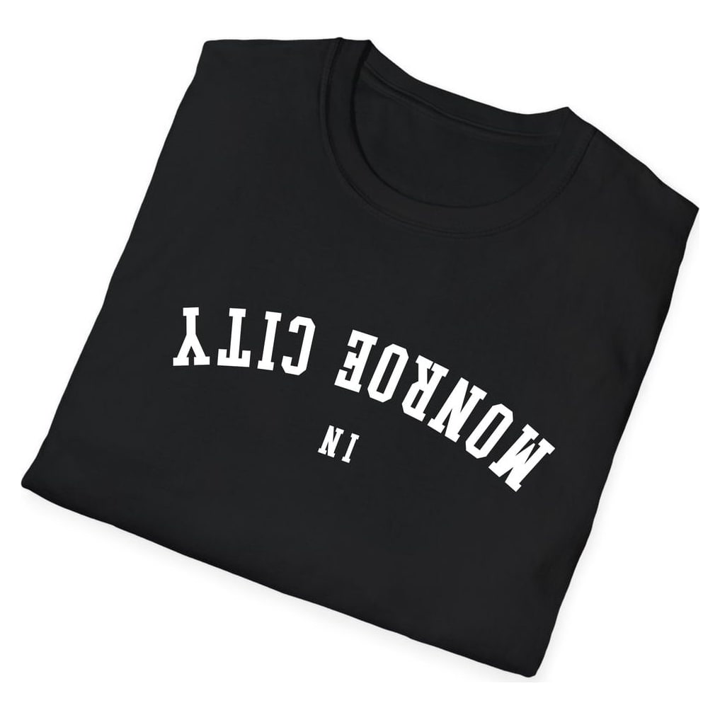 Monroe City INDIANA ARCHED - UPSIDE DOWN — Black — view 4