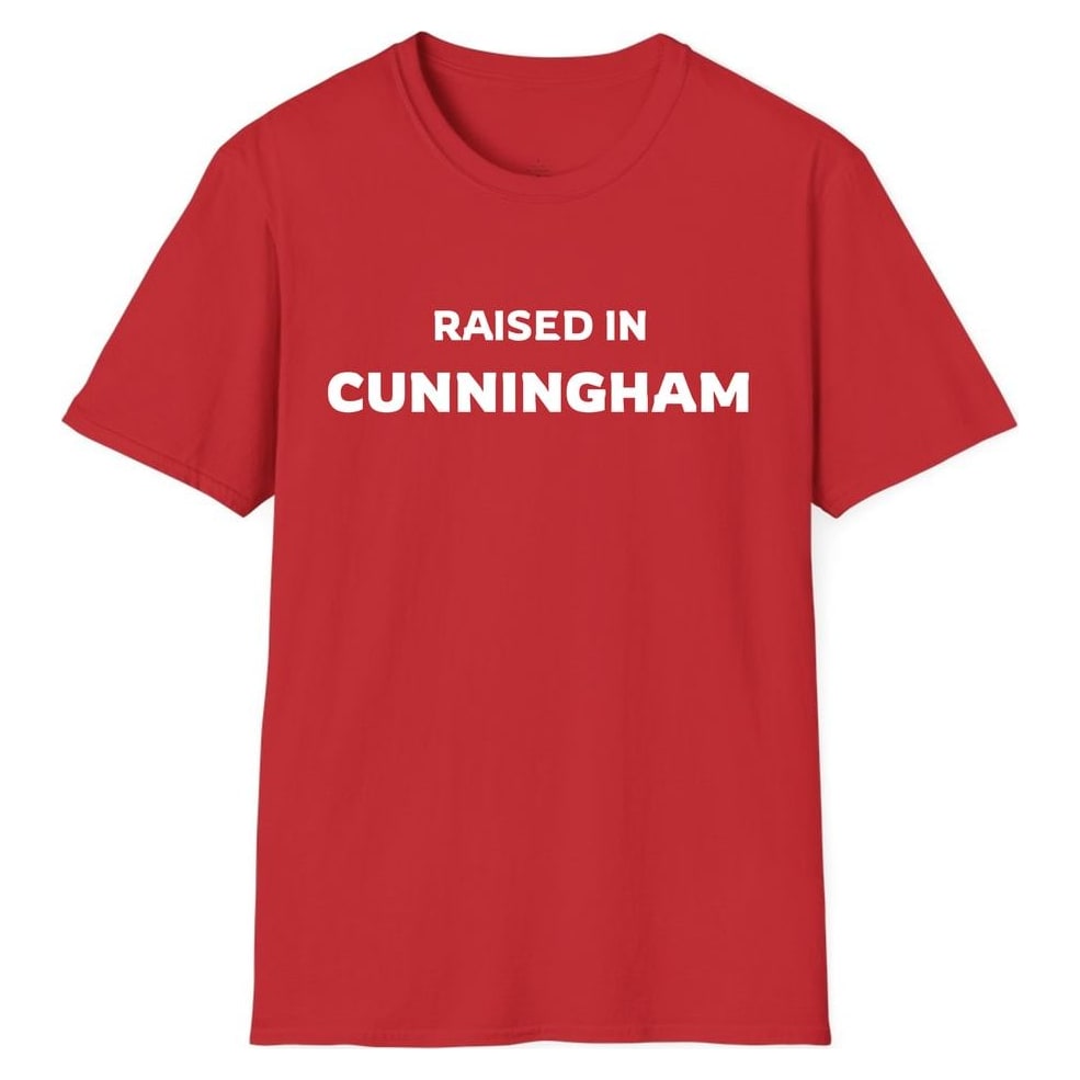 RAISED IN CUNNINGHAM — Red