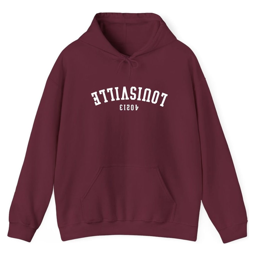 Louisville 40213 Arched - Upside Down — Maroon