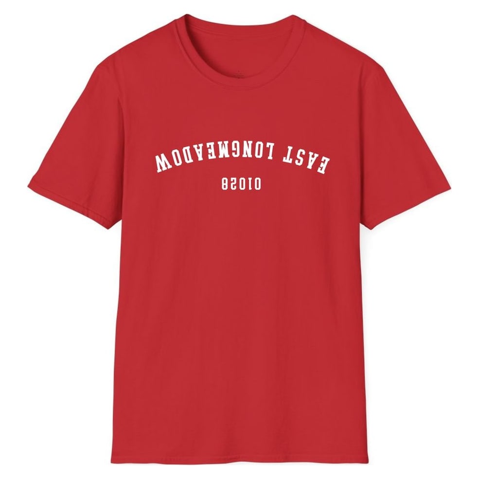 EAST LONGMEADOW 01028 ARCHED - UPSIDE DOWN — Red