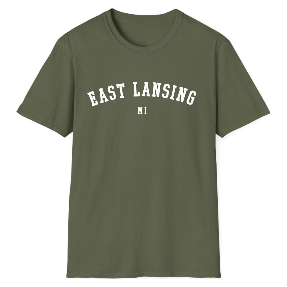 EAST LANSING MICHIGAN ARCHED — Military Green
