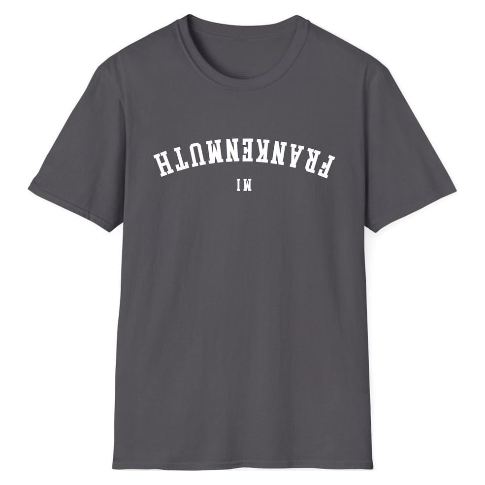 FRANKENMUTH MICHIGAN ARCHED - UPSIDE DOWN — Charcoal