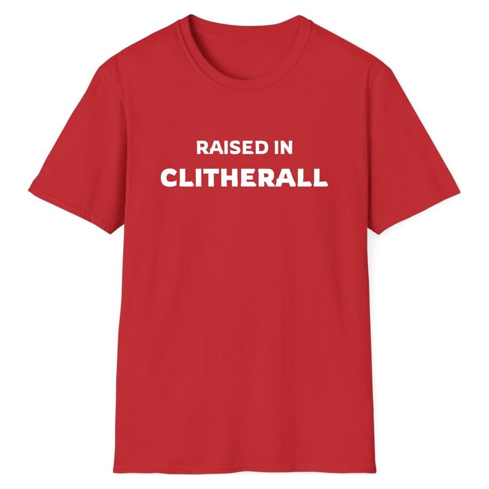 RAISED IN CLITHERALL — Red