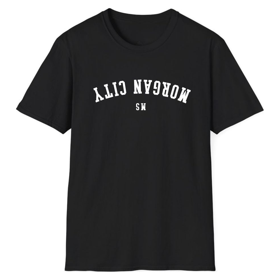 Morgan City MISSISSIPPI ARCHED - UPSIDE DOWN — Unisex Softstyle T-Shirt