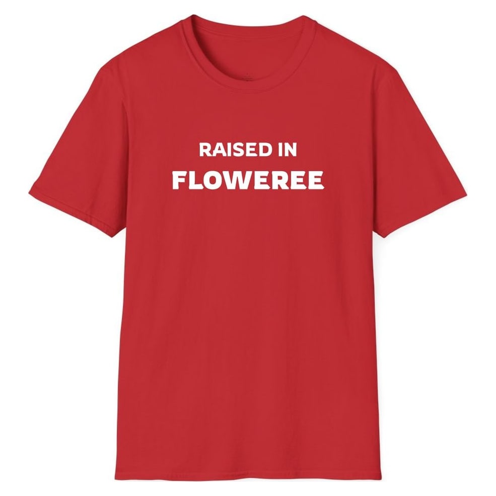RAISED IN FLOWEREE — Red