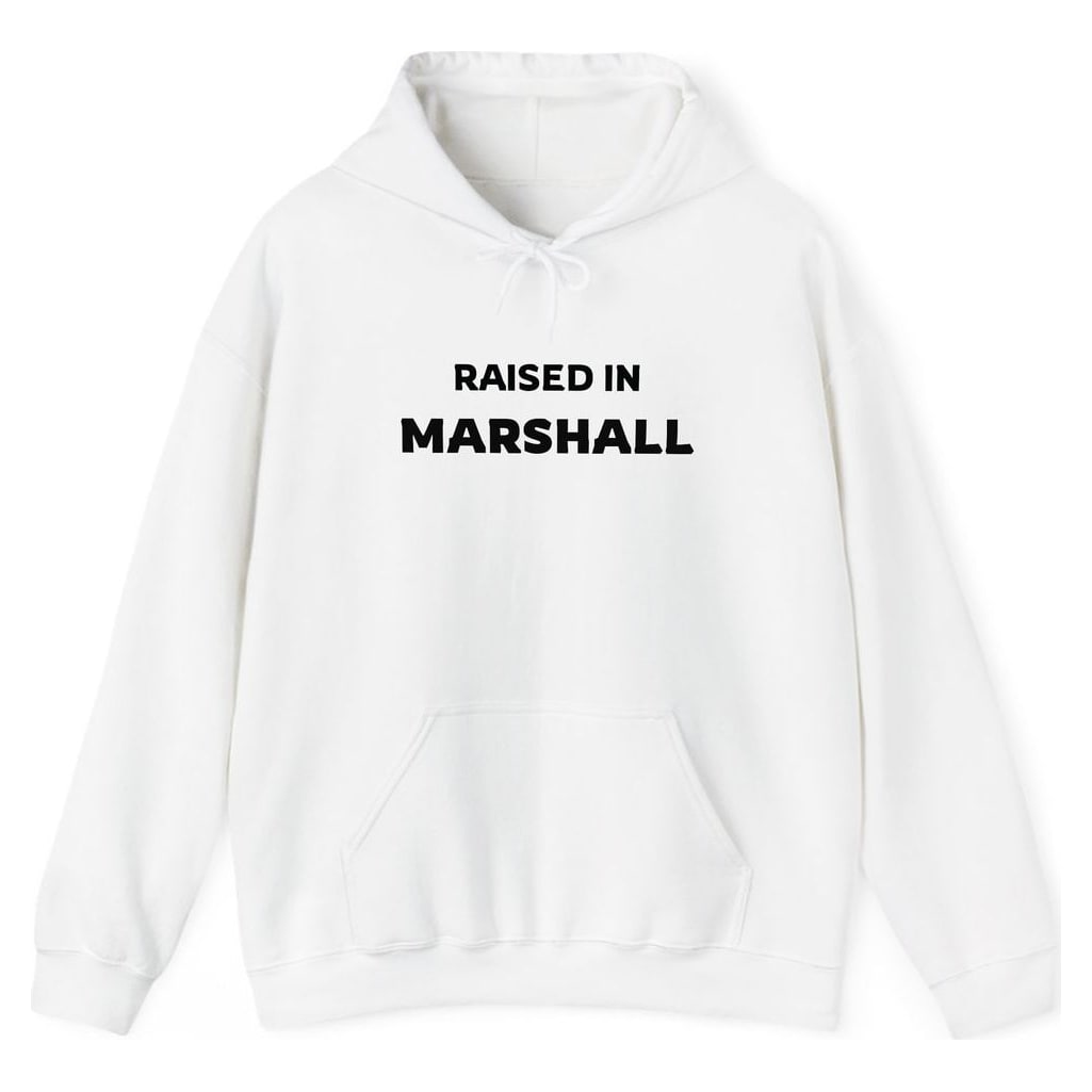 RAISED IN MARSHALL — White