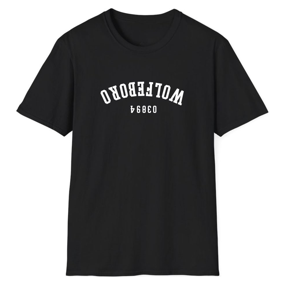 Wolfeboro 03894 ARCHED - UPSIDE DOWN — Unisex Softstyle T-Shirt