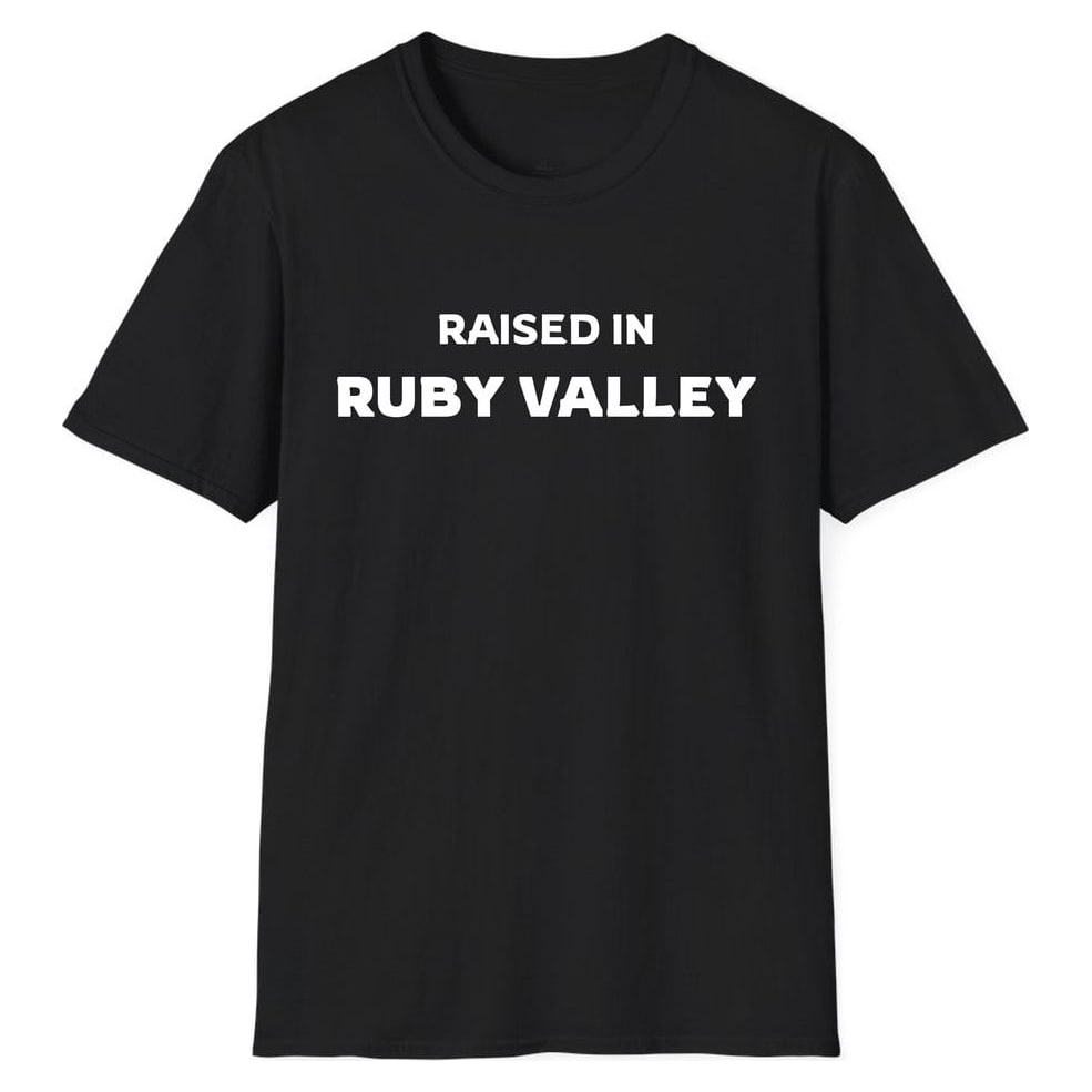RAISED IN Ruby Valley — Unisex Softstyle T-Shirt