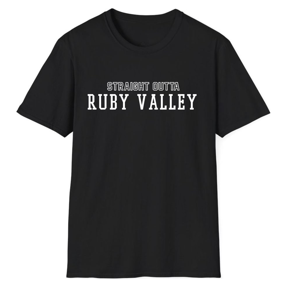 STRAIGHT OUTTA Ruby Valley — Unisex Softstyle T-Shirt