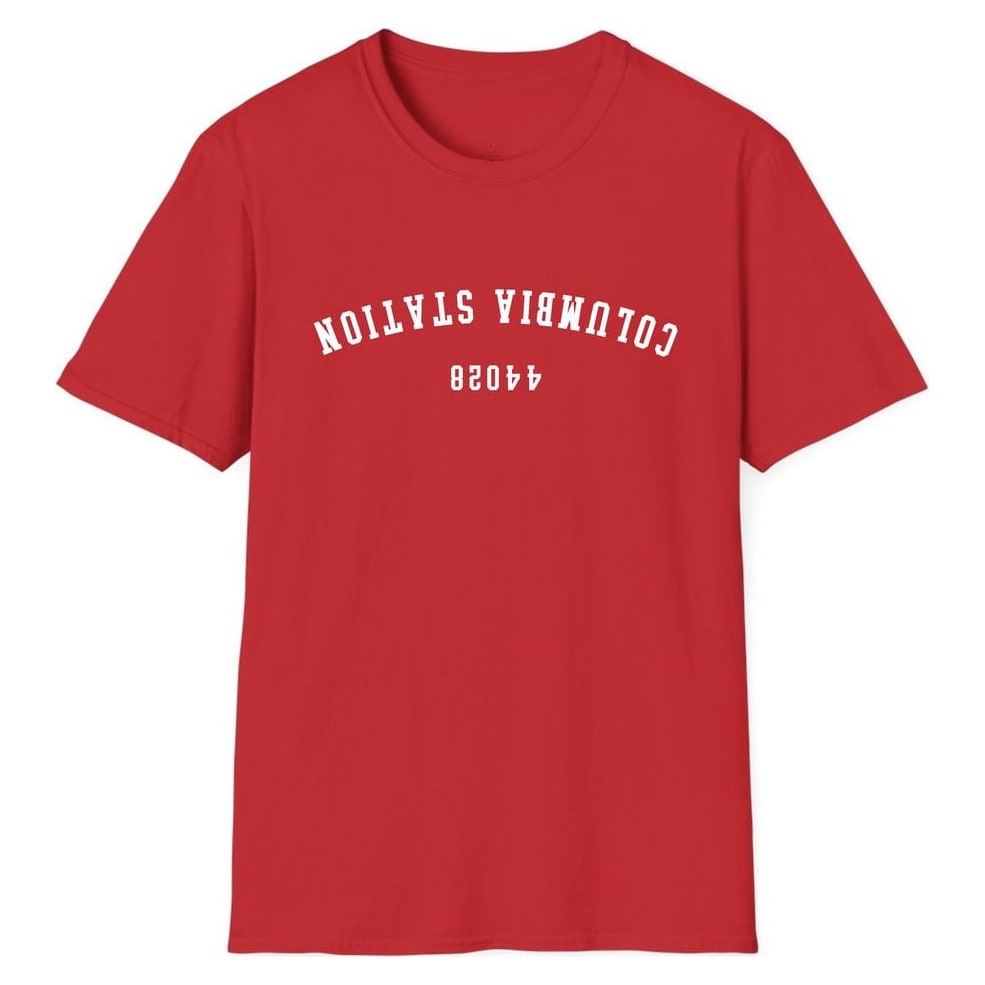 COLUMBIA STATION 44028 ARCHED - UPSIDE DOWN — Red