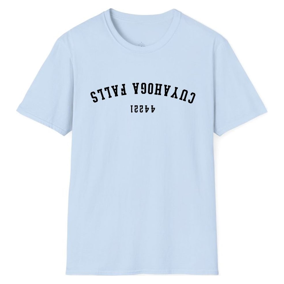 CUYAHOGA FALLS 44221 ARCHED - UPSIDE DOWN — Light Blue