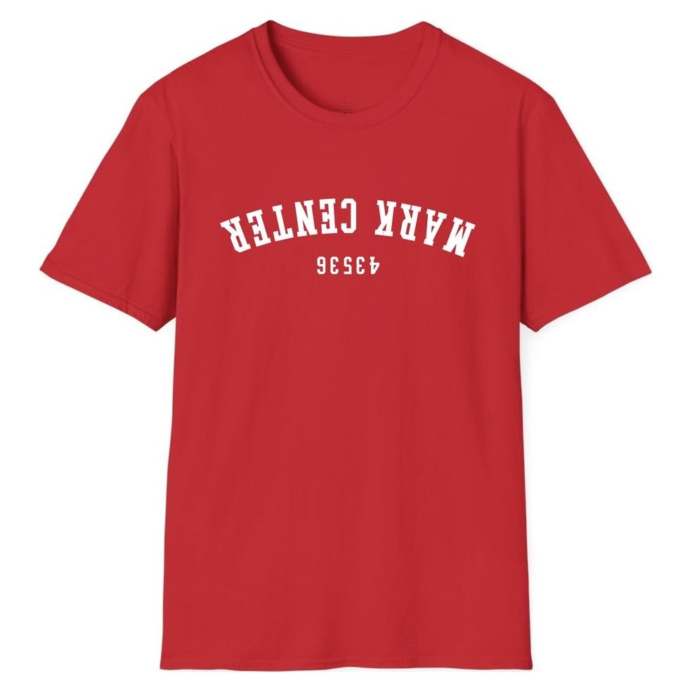 MARK CENTER 43536 ARCHED - UPSIDE DOWN — Red
