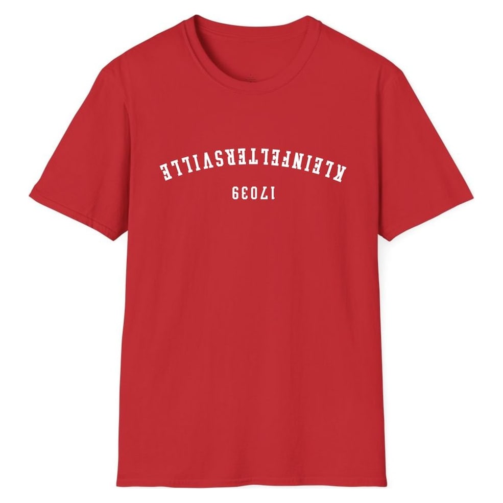KLEINFELTERSVILLE 17039 ARCHED - UPSIDE DOWN — Red