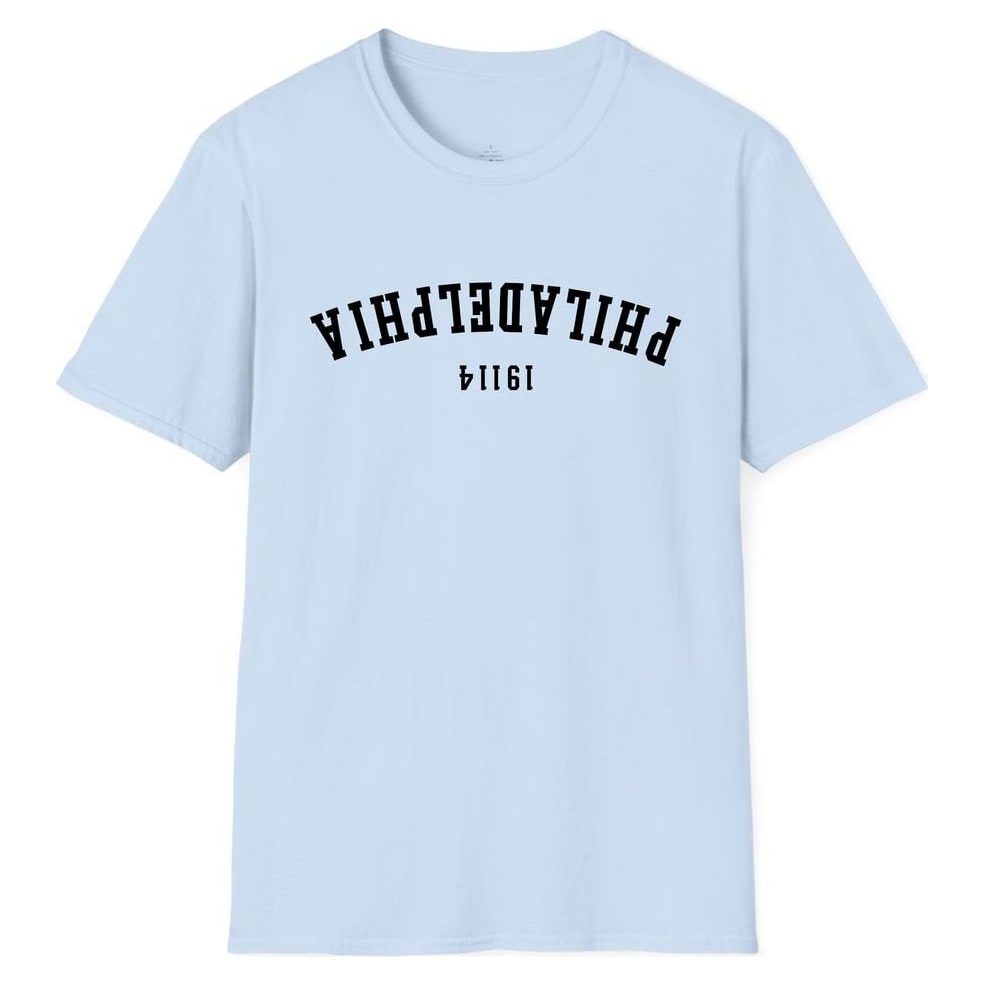 Philadelphia 19114 Arched - Upside Down — Light Blue