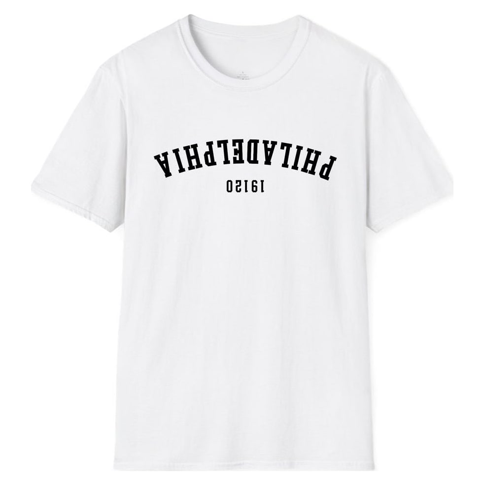 Philadelphia 19120 Arched - Upside Down — White
