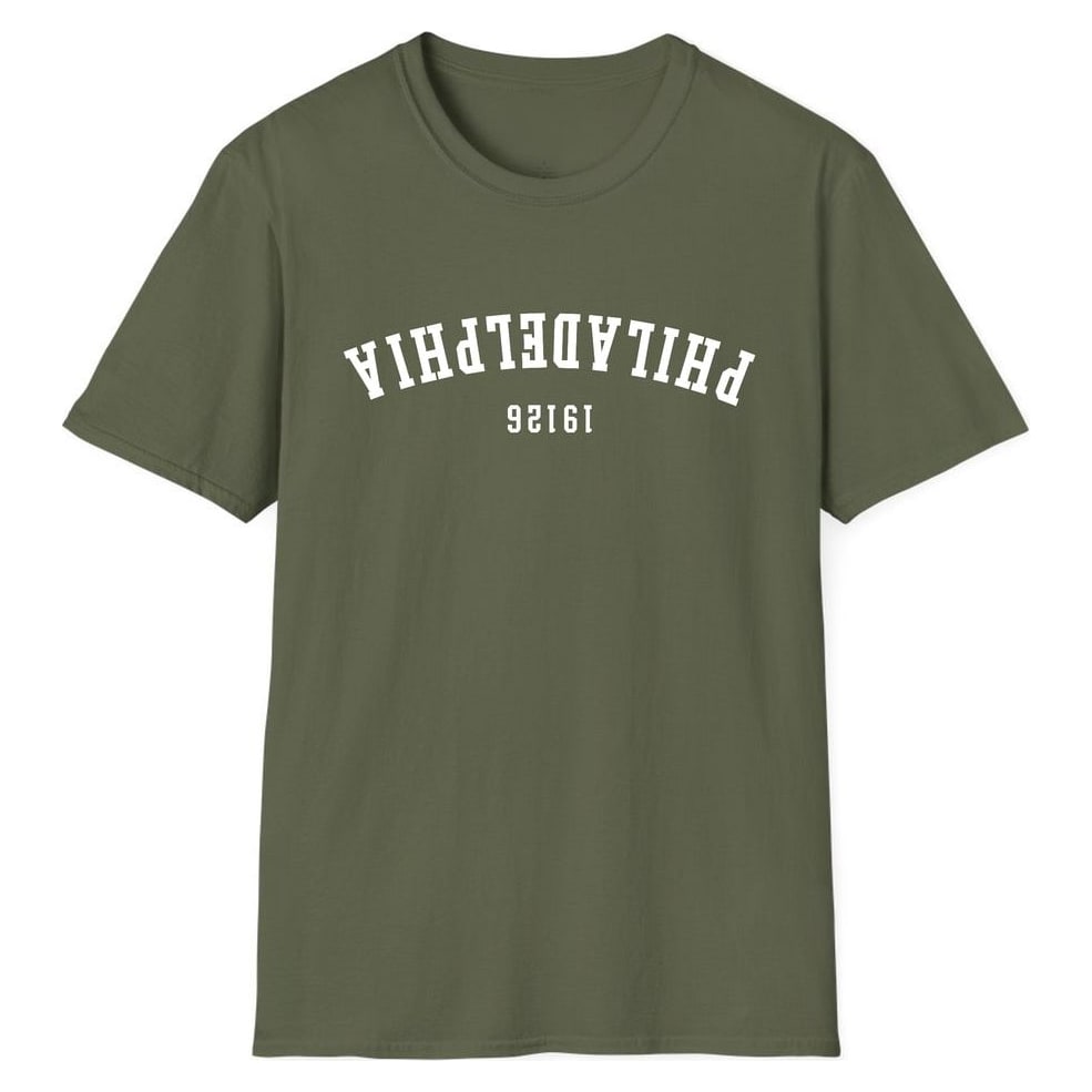 Philadelphia 19126 Arched - Upside Down — Military Green