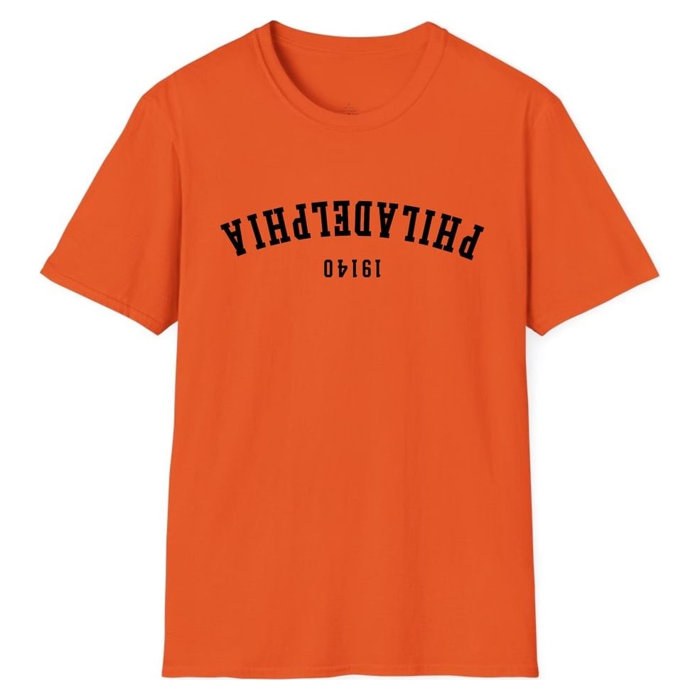 Philadelphia 19140 Arched - Upside Down — Orange
