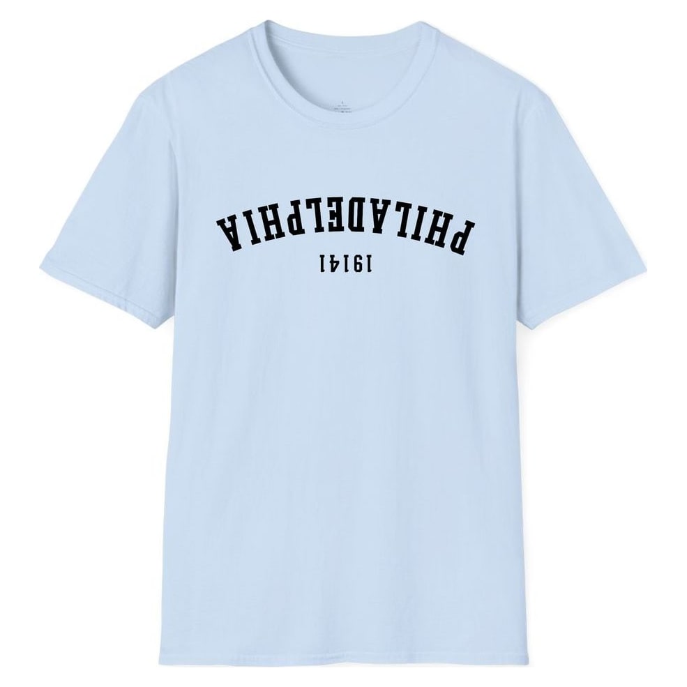 Philadelphia 19141 Arched - Upside Down — Light Blue