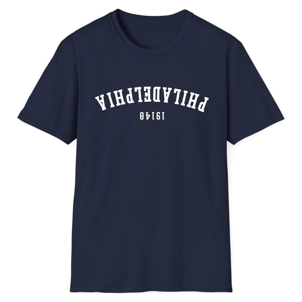 Philadelphia 19148 Arched - Upside Down — Navy