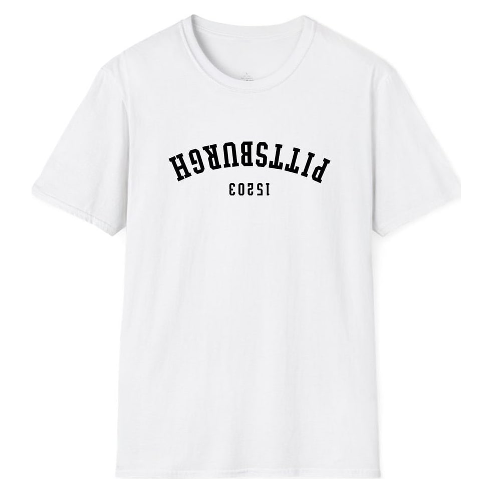 Pittsburgh 15203 Arched - Upside Down — White