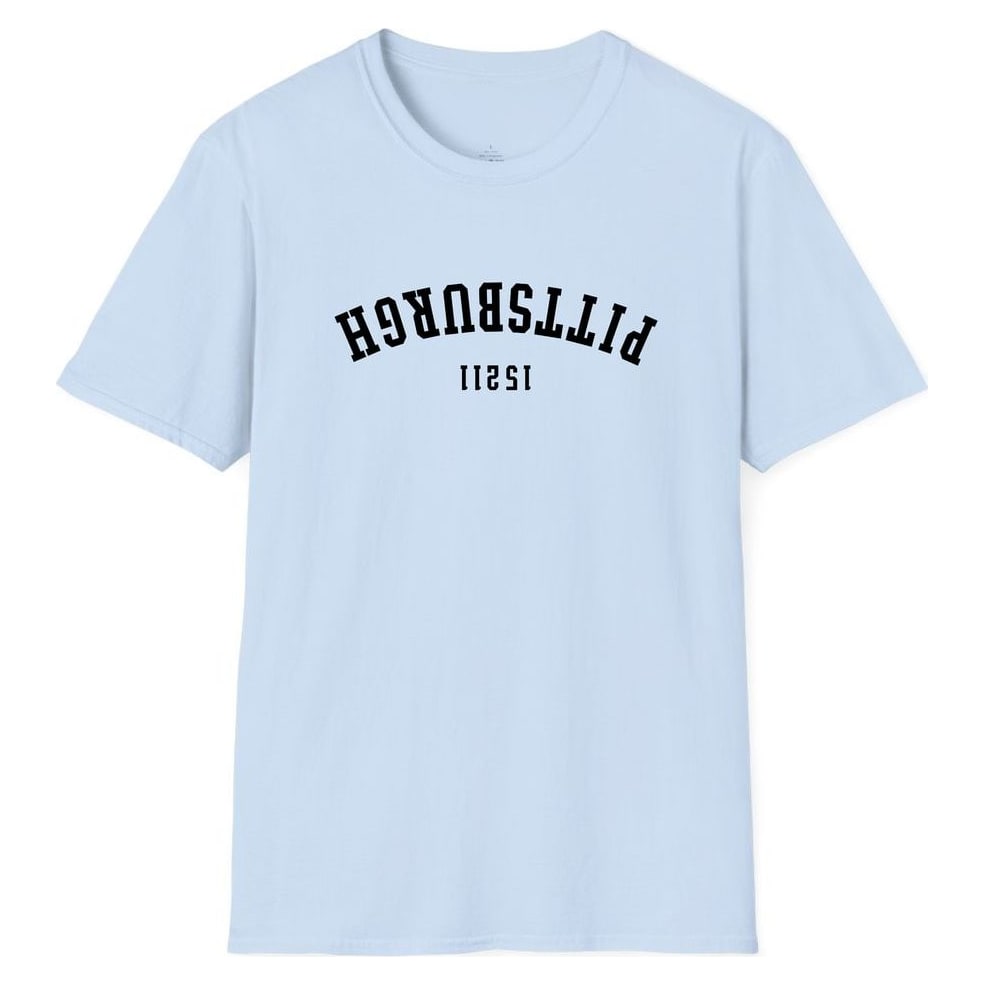 Pittsburgh 15211 Arched - Upside Down — Light Blue