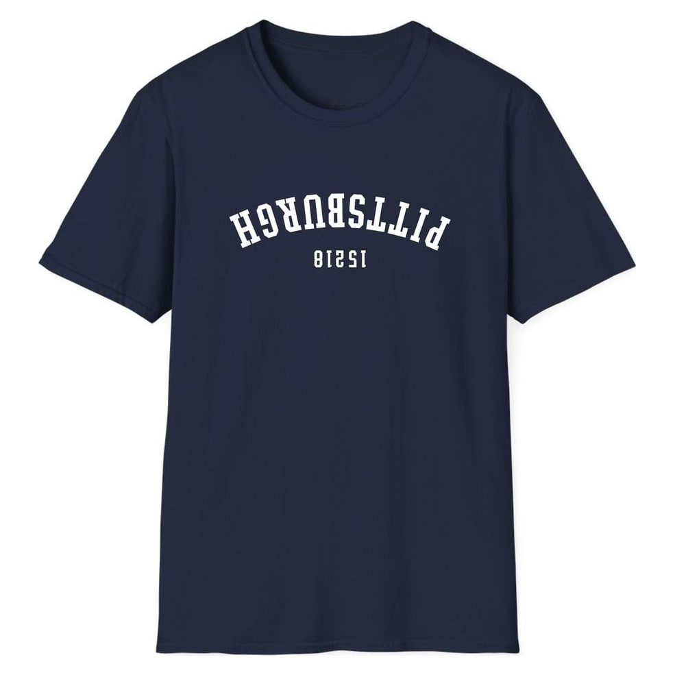 Pittsburgh 15218 Arched - Upside Down — Navy