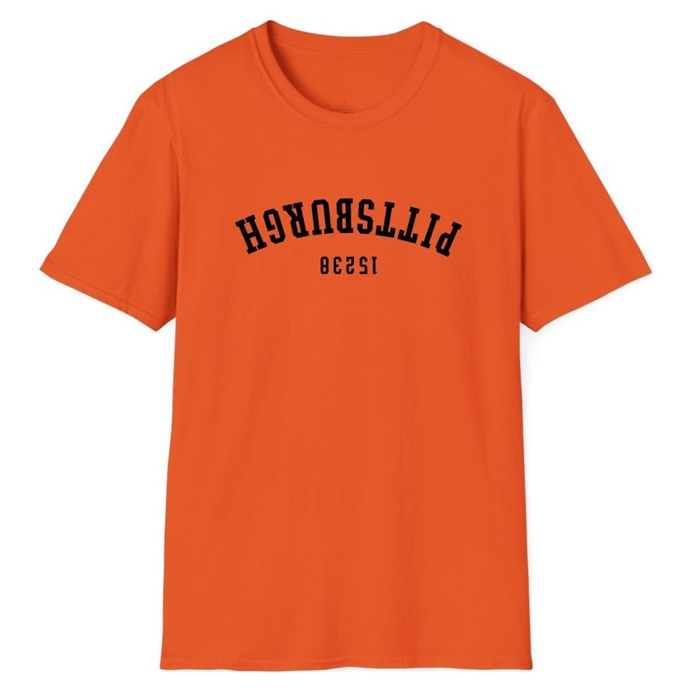 Pittsburgh 15238 Arched - Upside Down — Orange