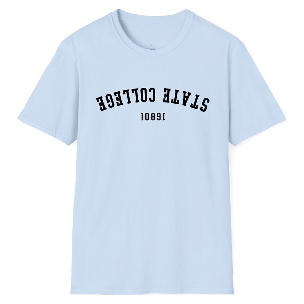 STATE COLLEGE 16801 ARCHED - UPSIDE DOWN — Light Blue