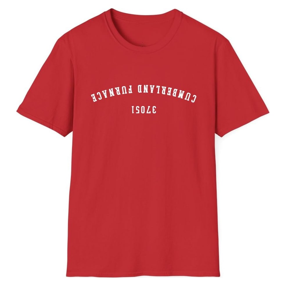CUMBERLAND FURNACE 37051 ARCHED - UPSIDE DOWN — Red