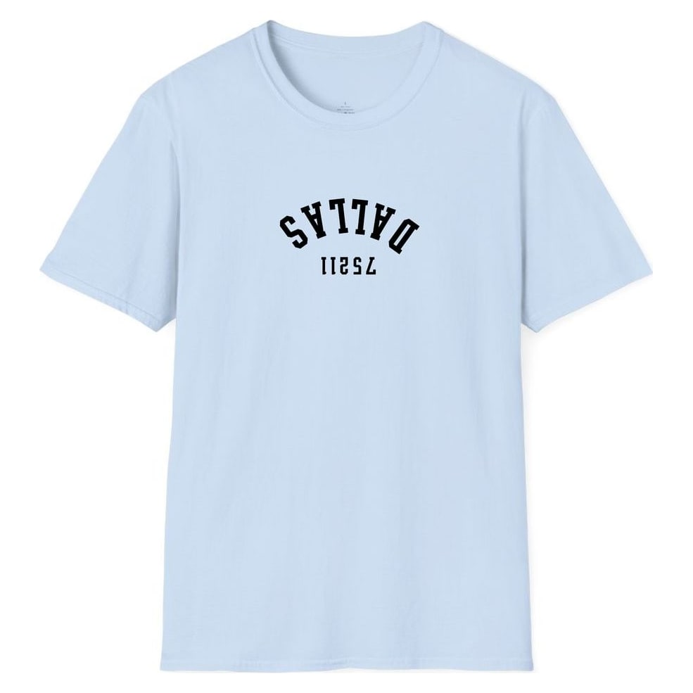 Dallas 75211 Arched - Upside Down — Light Blue