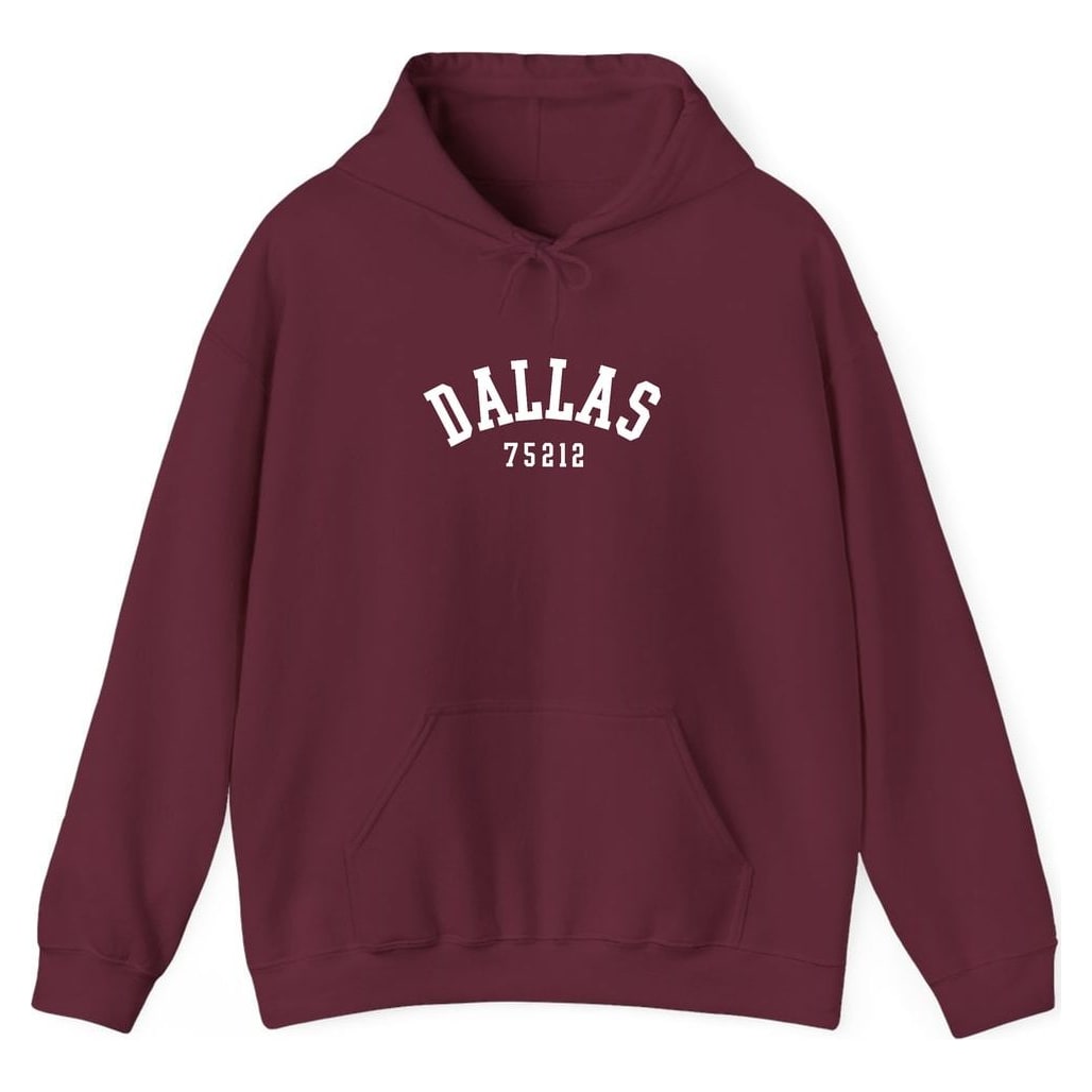 Dallas 75212 Arched — Maroon