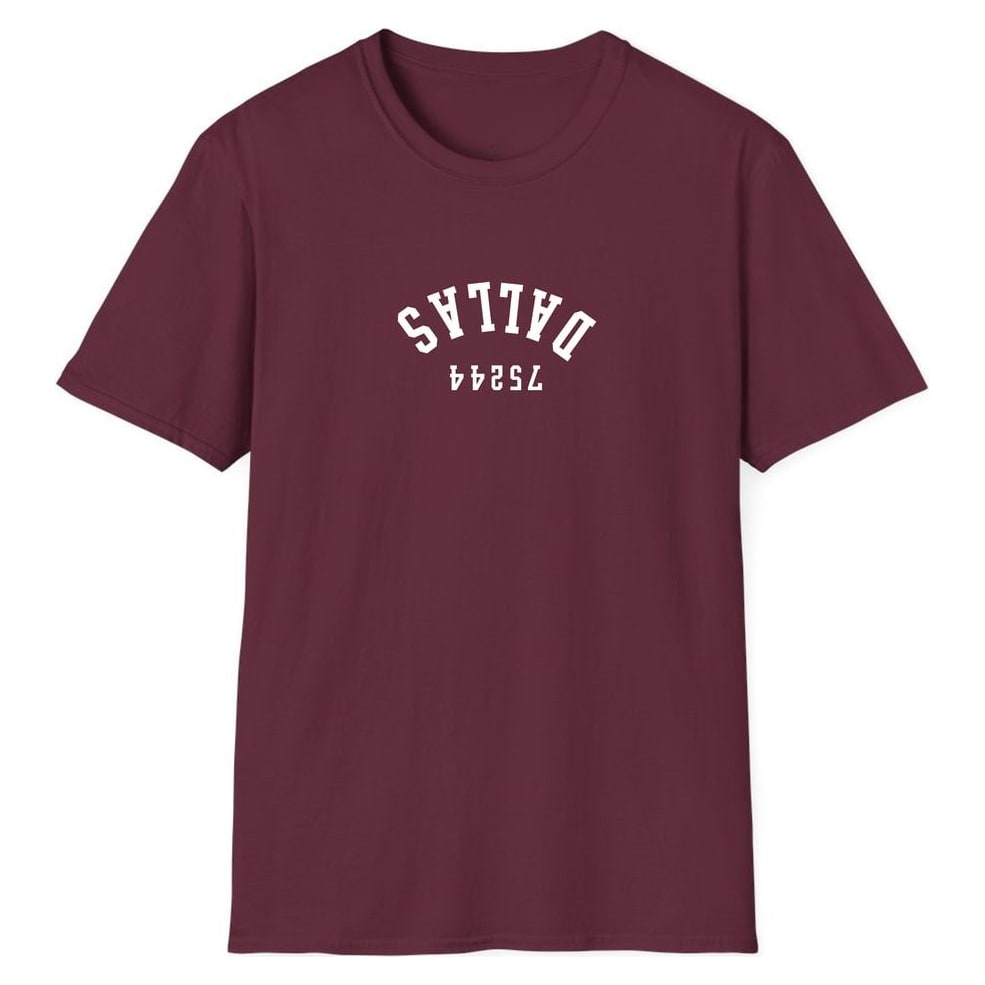 Dallas 75244 Arched - Upside Down — Maroon