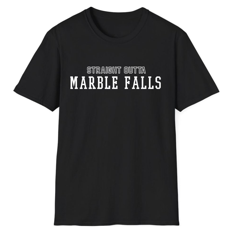 STRAIGHT OUTTA Marble Falls — Unisex Softstyle T-Shirt
