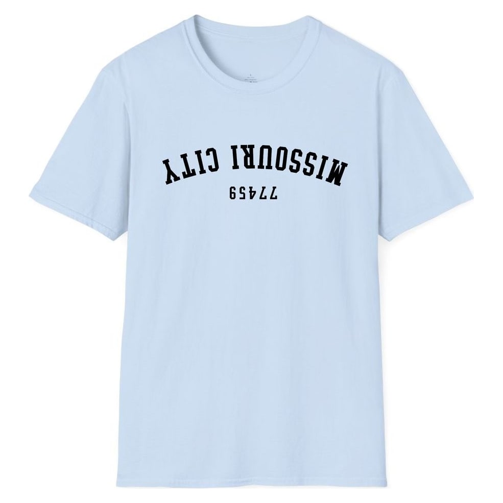 MISSOURI CITY 77459 ARCHED - UPSIDE DOWN — Light Blue