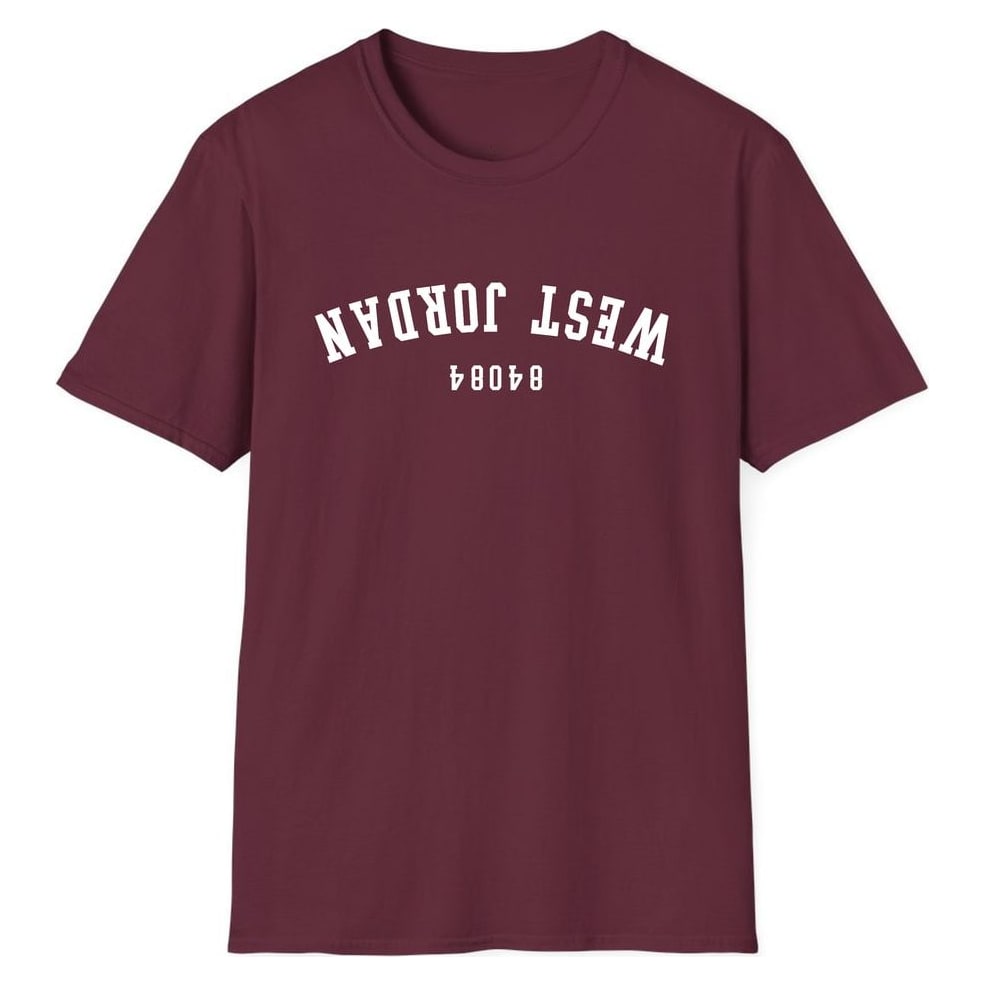 WEST JORDAN 84084 ARCHED - UPSIDE DOWN — Maroon